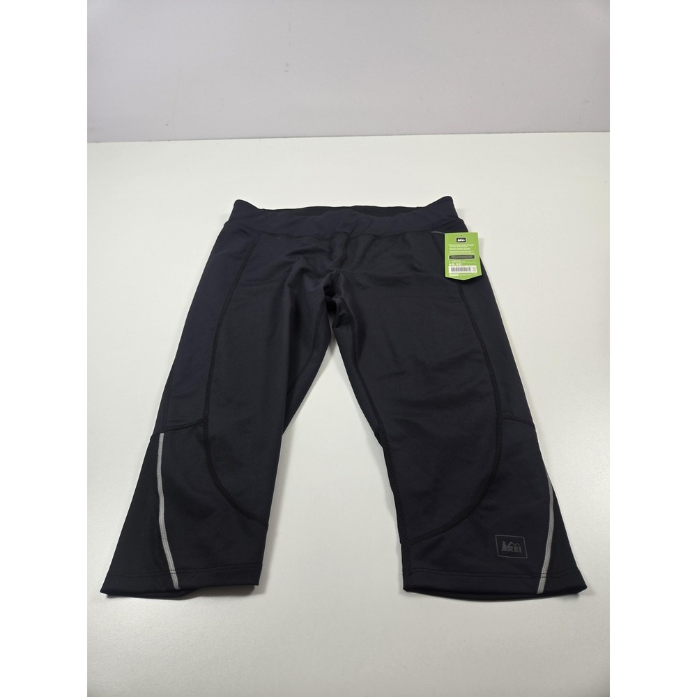 REI Pants Womens 1X Black Fleet Capri Plus Running Athletic UPF 50+ Stretch
